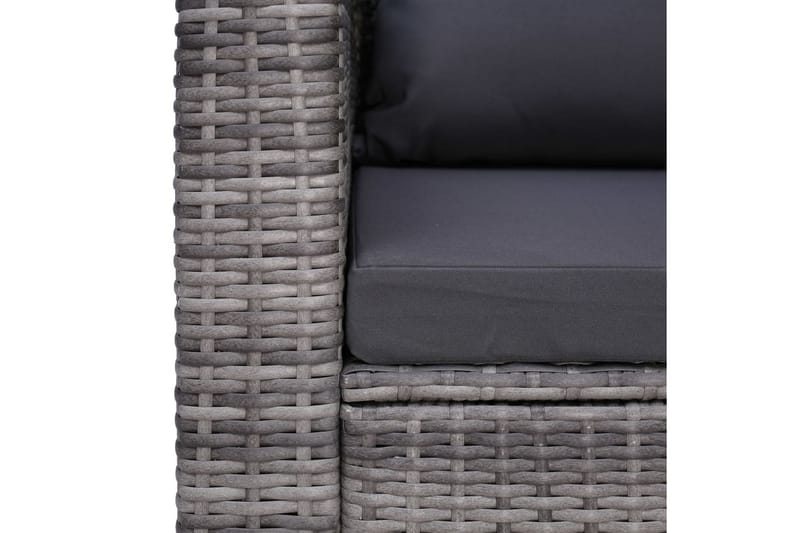 Trädgårdsstol med dyna och kudde konstrotting grå - Grå - Utefåtölj & loungefåtölj - Loungestol utomhus