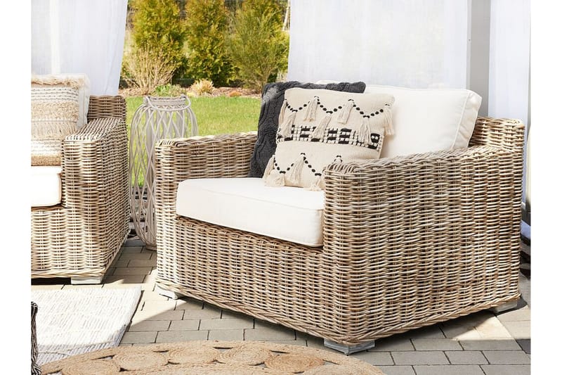 Utefåtölj Apriliana 2-pack - Konstrotting/Ljusbrun - Utemöbler & utemiljö - Utestol & trädgårdsstol - Utefåtölj & loungefåtölj