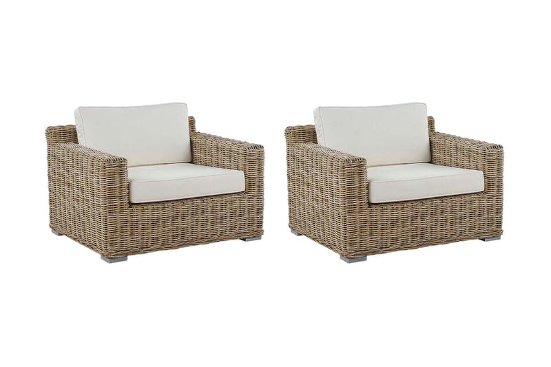 Utefåtölj Apriliana 2-pack - Konstrotting/Ljusbrun - Utemöbler & utemiljö - Utestol & trädgårdsstol - Utefåtölj & loungefåtölj