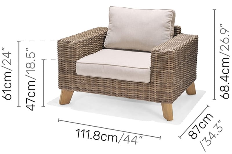 Utefåtölj Bahamas - Beige - Utemöbler & utemiljö - Utestol & trädgårdsstol - Utefåtölj & loungefåtölj