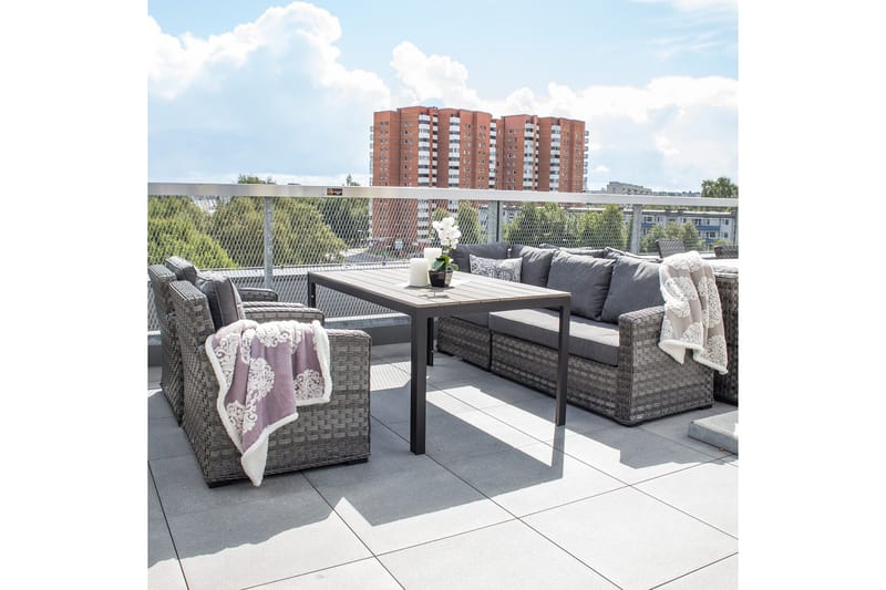 Utefåtölj Geneva Med Kuddar 78x75x78 cm Grå - Utemöbler & utemiljö - Utestol & trädgårdsstol - Utefåtölj & loungefåtölj