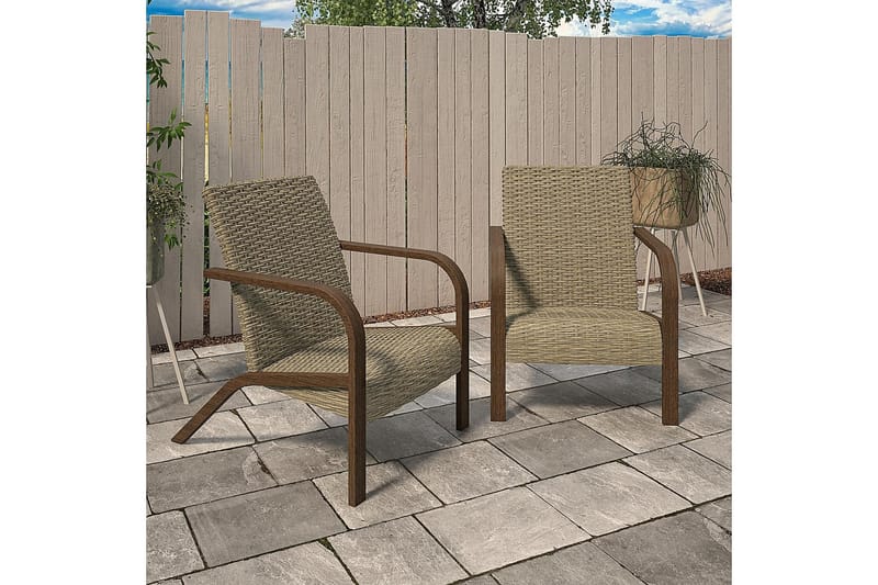 Utefåtölj Grå 2-pack - Dorel Home - Utemöbler & utemiljö - Utestol & trädgårdsstol - Utefåtölj & loungefåtölj