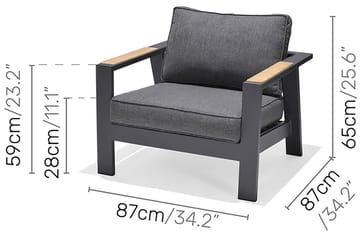 Utefåtölj Palau - Grå - Utemöbler & utemiljö - Utestol & trädgårdsstol - Utefåtölj & loungefåtölj