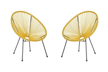 Utestol Cayaco 2-pack - Konstrotting/Gul - Utemöbler & utemiljö - Utestol & trädgårdsstol - Utefåtölj & loungefåtölj