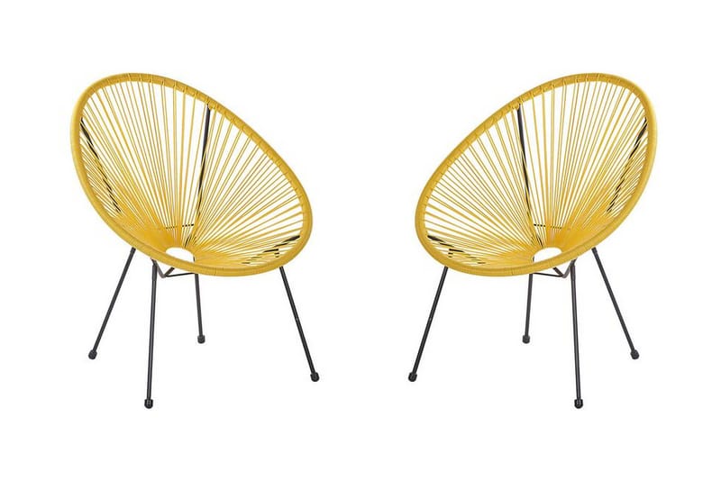Utestol Cayaco 2-pack - Konstrotting/Gul - Utemöbler & utemiljö - Utestol & trädgårdsstol - Utefåtölj & loungefåtölj