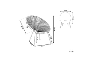Utestol Cayaco 2-pack - Konstrotting/Gul - Utemöbler & utemiljö - Utestol & trädgårdsstol - Utefåtölj & loungefåtölj