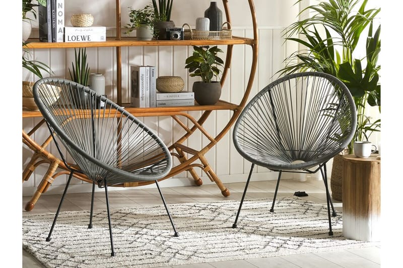 Utestol Cayaco 2-pack - Konstrotting/Mörkgrå - Utemöbler & utemiljö - Utestol & trädgårdsstol - Utefåtölj & loungefåtölj