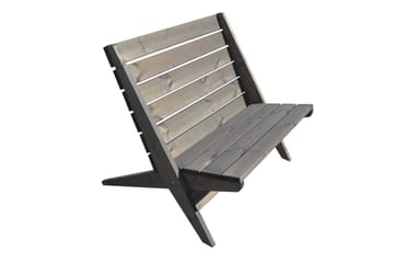 Utestol EcoFurn Granny Double Furu Oljad Grå - Grå - Utemöbler & utemiljö - Utestol & trädgårdsstol - Utefåtölj & loungefåtölj