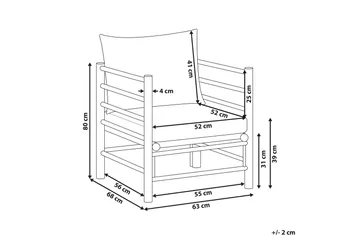 Villa Castelli Utefåtölj - Ljusbrun/Beige - Utemöbler & utemiljö - Utestol & trädgårdsstol - Utefåtölj & loungefåtölj