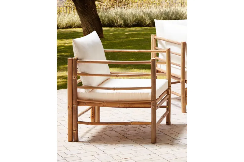 Villa Castelli Utefåtölj - Vit/Ljusbrun - Utemöbler & utemiljö - Utestol & trädgårdsstol - Utefåtölj & loungefåtölj