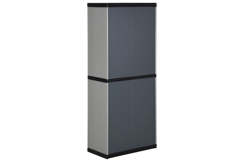 beBasic Trädgårdsskåp 3 hyllor grå och svart 68x40x168 cm - Grey - Dynbox & dynlåda