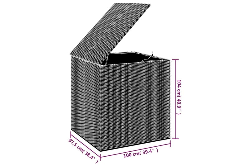 Dynbox PE-rotting 100x97,5x104 cm brun - Brun - Dynbox & dynlåda