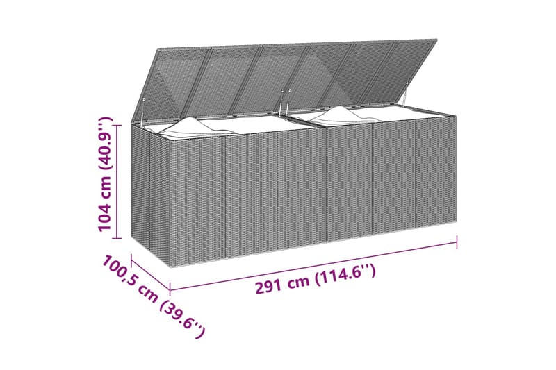Dynbox PE-rotting 291x100,5x104 cm svart - Svart - Dynbox & dynl�åda