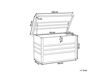 Dynlåda 100 x 62 cm grå CEBROSA - Grå - Utemöbler & utemiljö - Utomhusförvaring - Dynförvaring - Dynbox & dynlåda