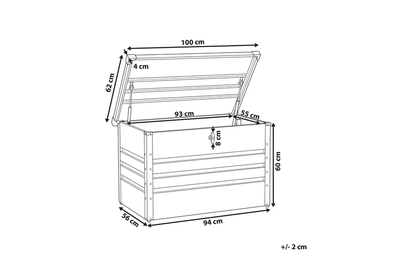 Dynlåda 100 x 62 cm grå CEBROSA - Grå - Utemöbler & utemiljö - Utomhusförvaring - Dynförvaring - Dynbox & dynlåda