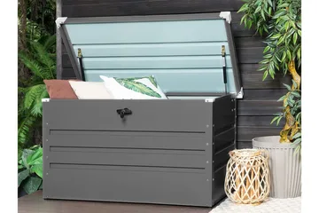 Dynlåda 132 x 62 cm grå CEBROSA - Grå - Utemöbler & utemiljö - Utomhusförvaring - Dynförvaring - Dynbox & dynlåda