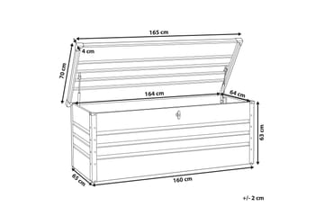 Dynlåda 165 x 70 cm grå CEBROSA - Grå - Utemöbler & utemiljö - Utomhusförvaring - Dynförvaring - Dynbox & dynlåda