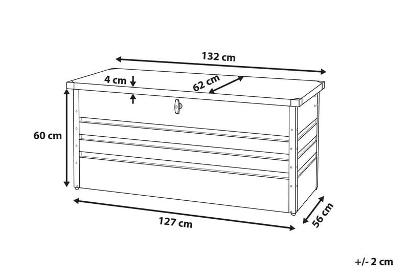 Dynlåda Cebrosa 62|132|64 cm - Svart/Grå - Dynbox & dynlåda