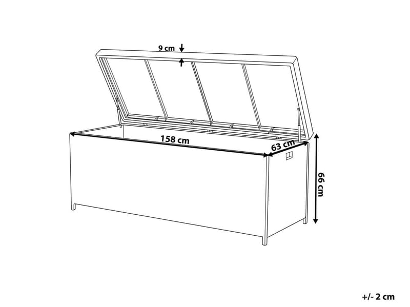 Dynlåda Modena 158 cm - Vit - Dynbox & dynlåda