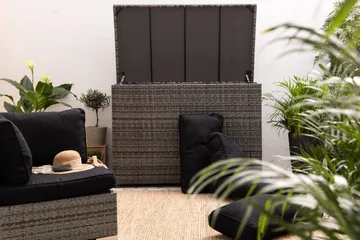 Gigant vattentät dynbox XL utomhus - Dynlåda i konstrotting (B150xD90xH101 cm) - Grå - Utemöbler & utemiljö - Utomhusförvaring - Dynförvaring - Dynbox & dynlåda