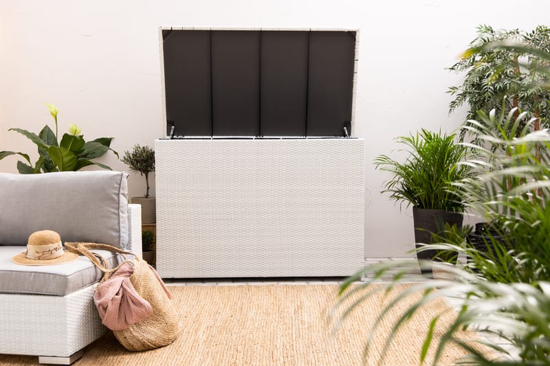 Gigant vattentät dynbox XL utomhus - Dynlåda i konstrotting (B150xD90xH101 cm) - Vit - Utemöbler & utemiljö - Utomhusförvaring - Dynförvaring - Dynbox & dynlåda