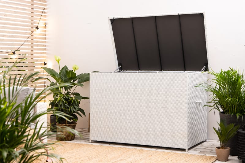 Gigant vattentät dynbox XL utomhus - Dynlåda i konstrotting (B150xD90xH101 cm) - Vit - Utemöbler & utemiljö - Utomhusförvaring - Dynförvaring - Dynbox & dynlåda