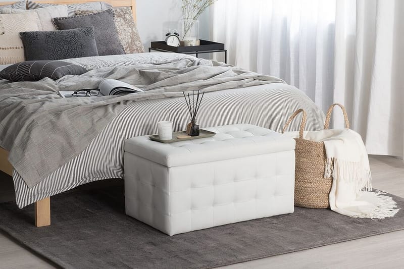 Michigan Förvaringslåda |42|72|40 cm - Vit - Möbler - Fåtölj & stolar - Pall & puff - Fotpallar