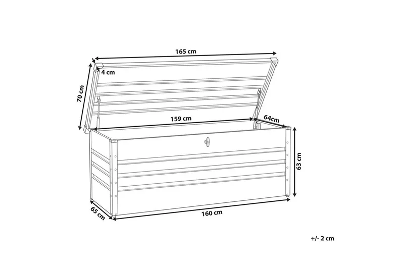 Låda Cebrosa 165x70x67 cm - 165x70x67 cm - Utemöbler & utemiljö - Utomhusförvaring - Dynförvaring - Dynbox & dynlåda