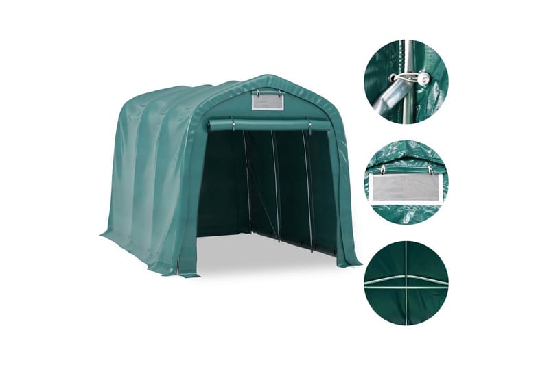 Garagetält PVC 2,4x3,6 m grön - Grön - Trädgårdstält & förvaringstält