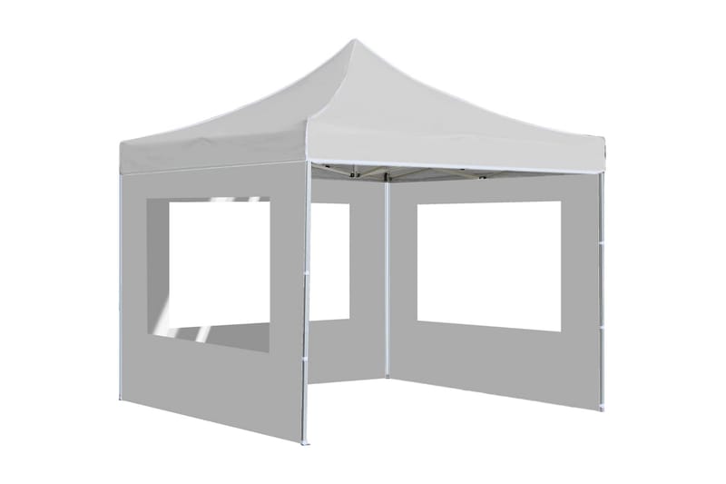 Hopfällbart partytält med väggar aluminium 3x3 m vit - Vit - Trädgårdstält & förvaringstält - Partytält