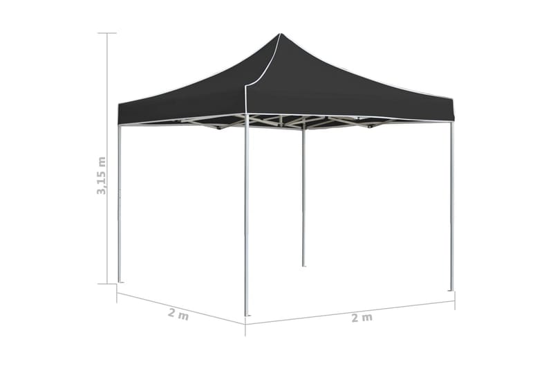 Hopfällbart partytält aluminium 2x2 m antracit - Antracit - Trädgårdstält & förvaringstält - Partytält
