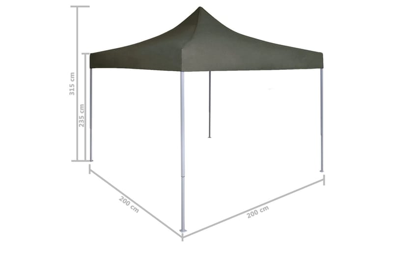 Hopfällbart partytält 2x2 m stål antracit - Antracit - Trädgårdstält & förvaringstält - Partytält