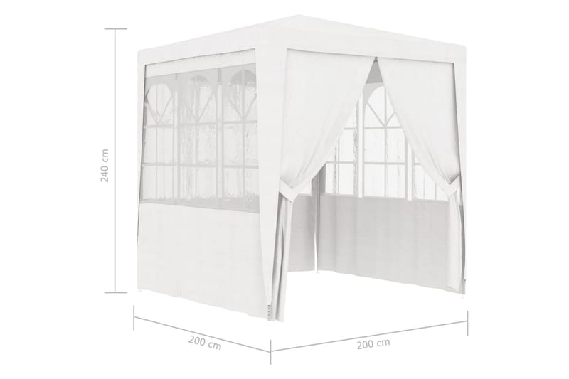 Professionellt partytält med väggar 2x2 m vit 90 g/m² - Vit - Trädgårdstält & förvaringstält - Partytält