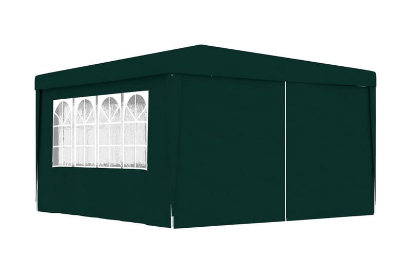 Professionellt partytält med väggar 4x4 m grön 90 g/m² - Grön - Trädgårdstält & förvaringstält - Partytält
