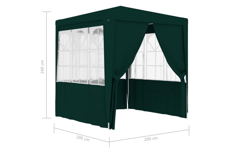 Professionellt partytält med väggar 2x2 m grön 90 g/m² - Grön - Trädgårdstält & förvaringstält - Partytält