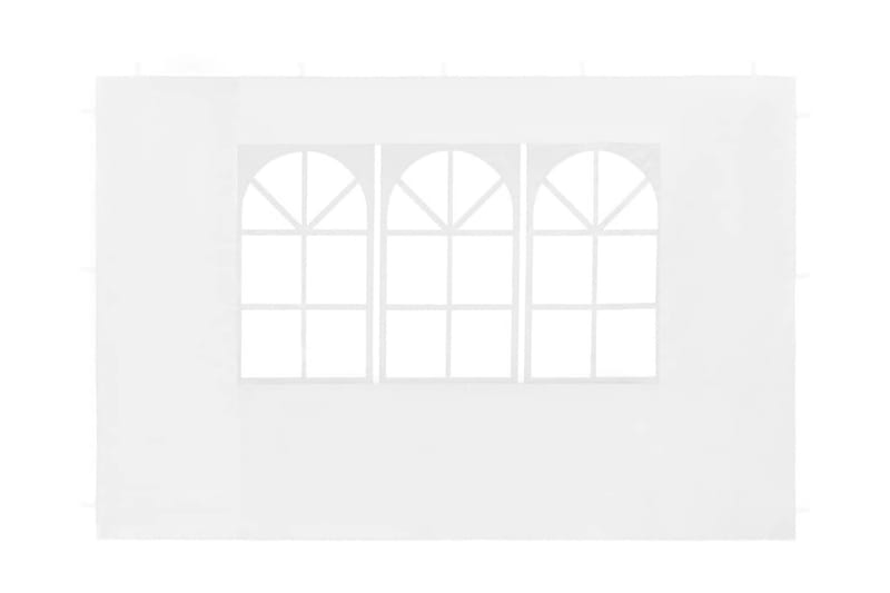 Sidoväggar till partytält 2 st med fönster PE vit - Vit - Trädgårdstält & förvaringstält - Partytält