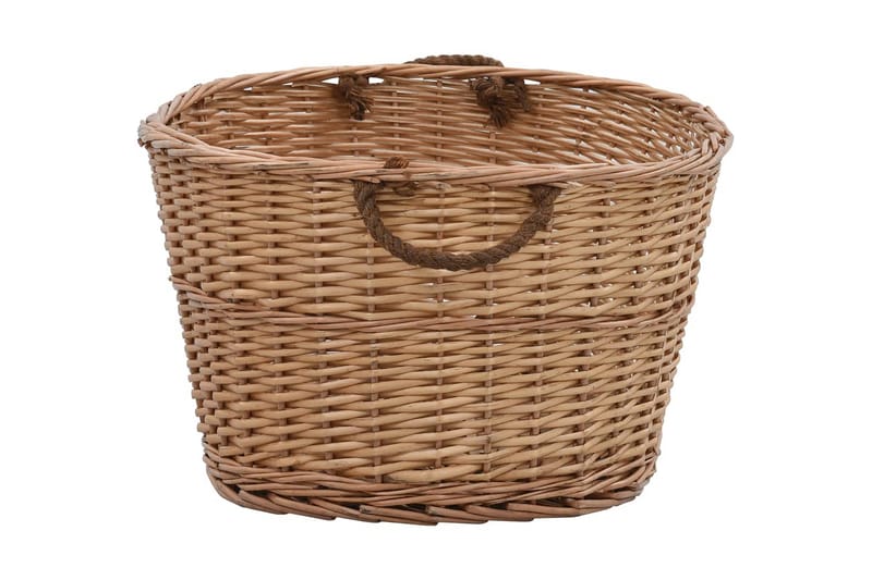 Vedkorg med bärhandtag 88x57x34 cm naturlig pil - Brun - Vedkorg - Vedförvaring