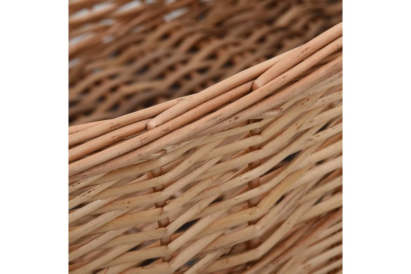 Vedkorg med bärhandtag 88x57x34 cm naturlig pil - Brun - Vedkorg - Vedförvaring