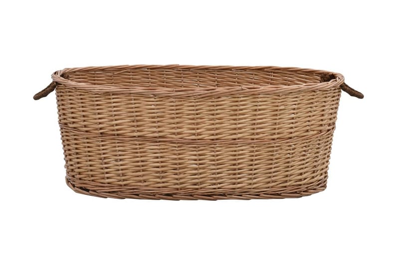 Vedkorg med bärhandtag 88x57x34 cm naturlig pil - Brun - Vedkorg - Vedförvaring