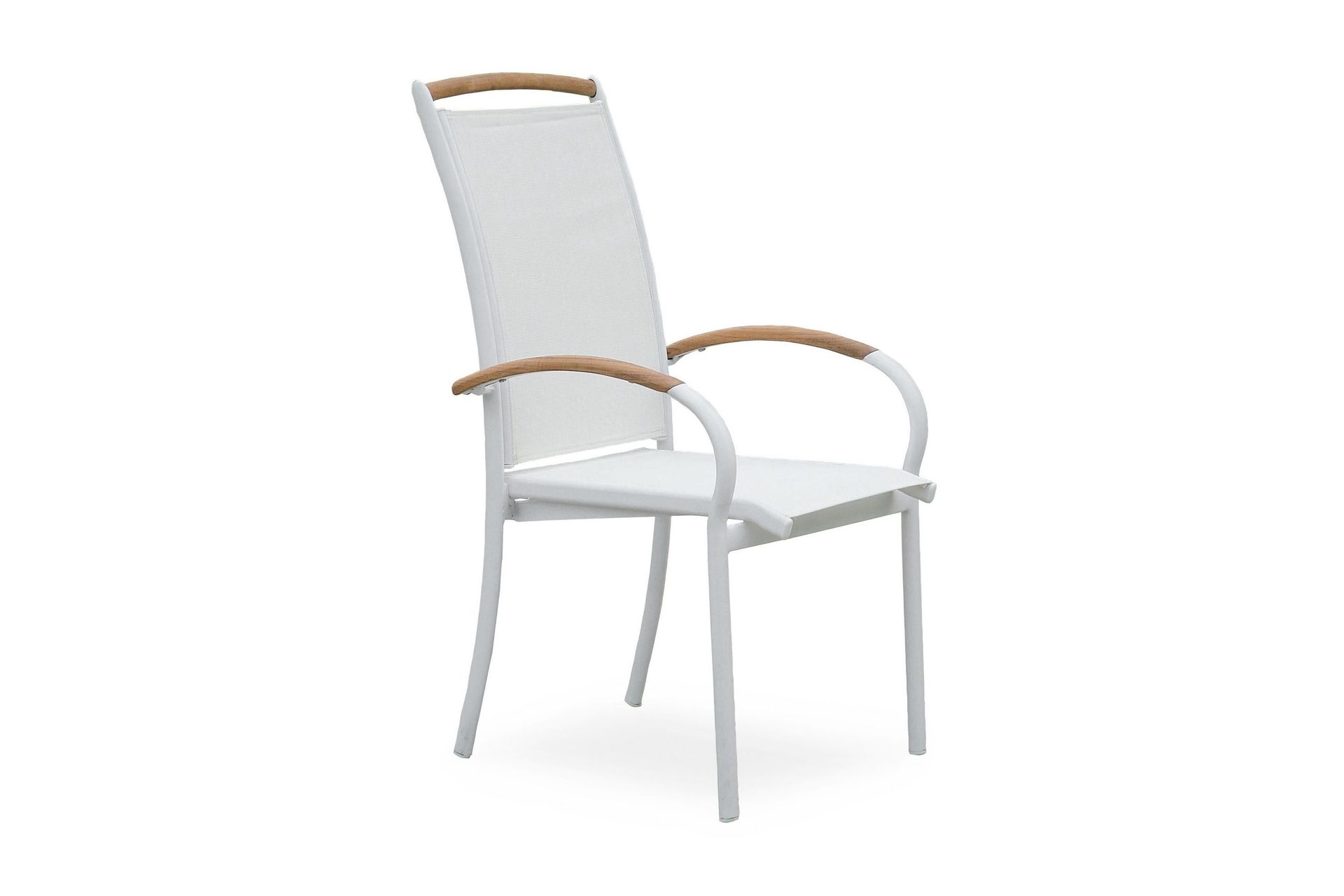 Hillerstorp Nydala Karmstol Utomhus Stapelbar Vit/Teak - Hillerstorp