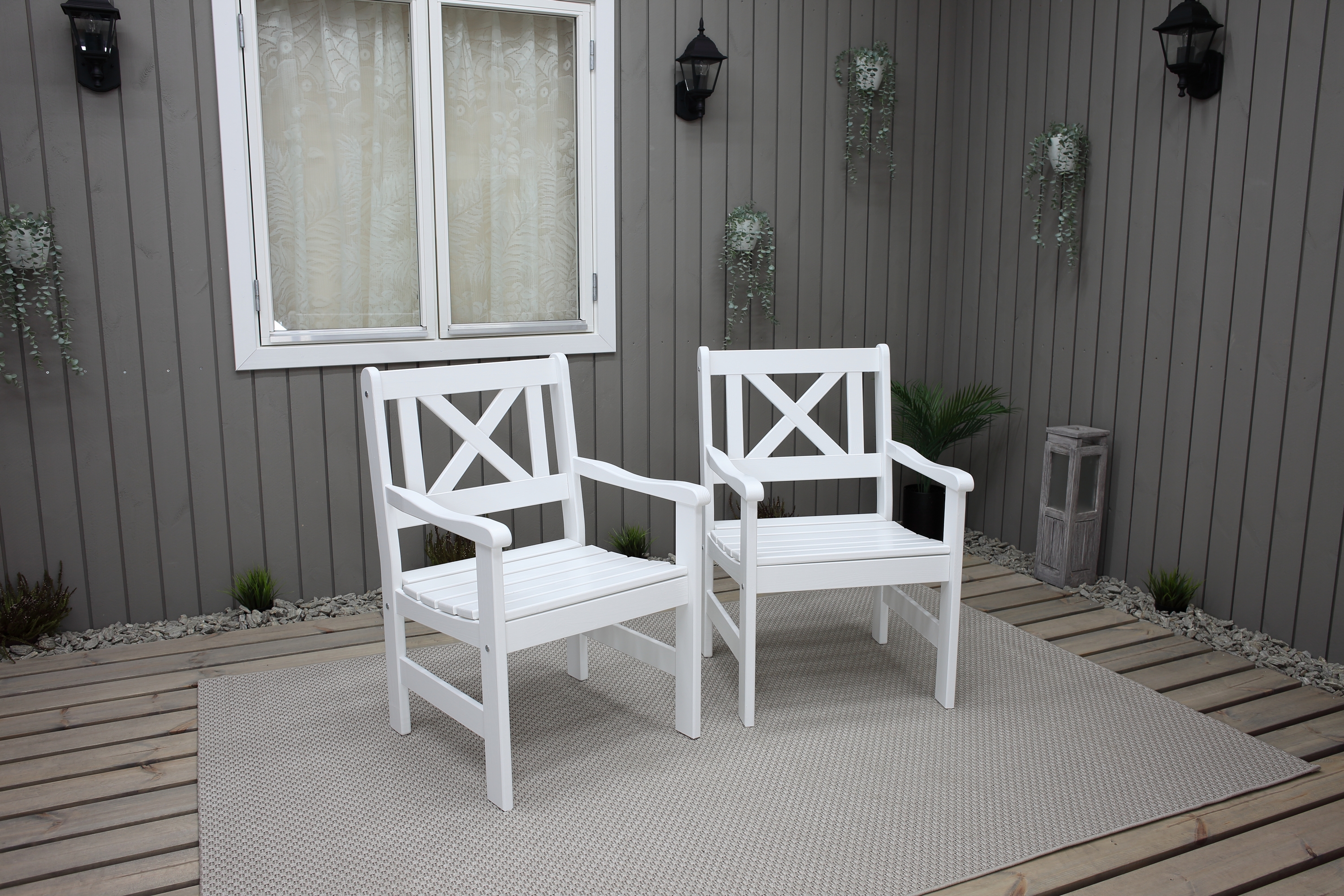 karmstol utomhus olivo - vit