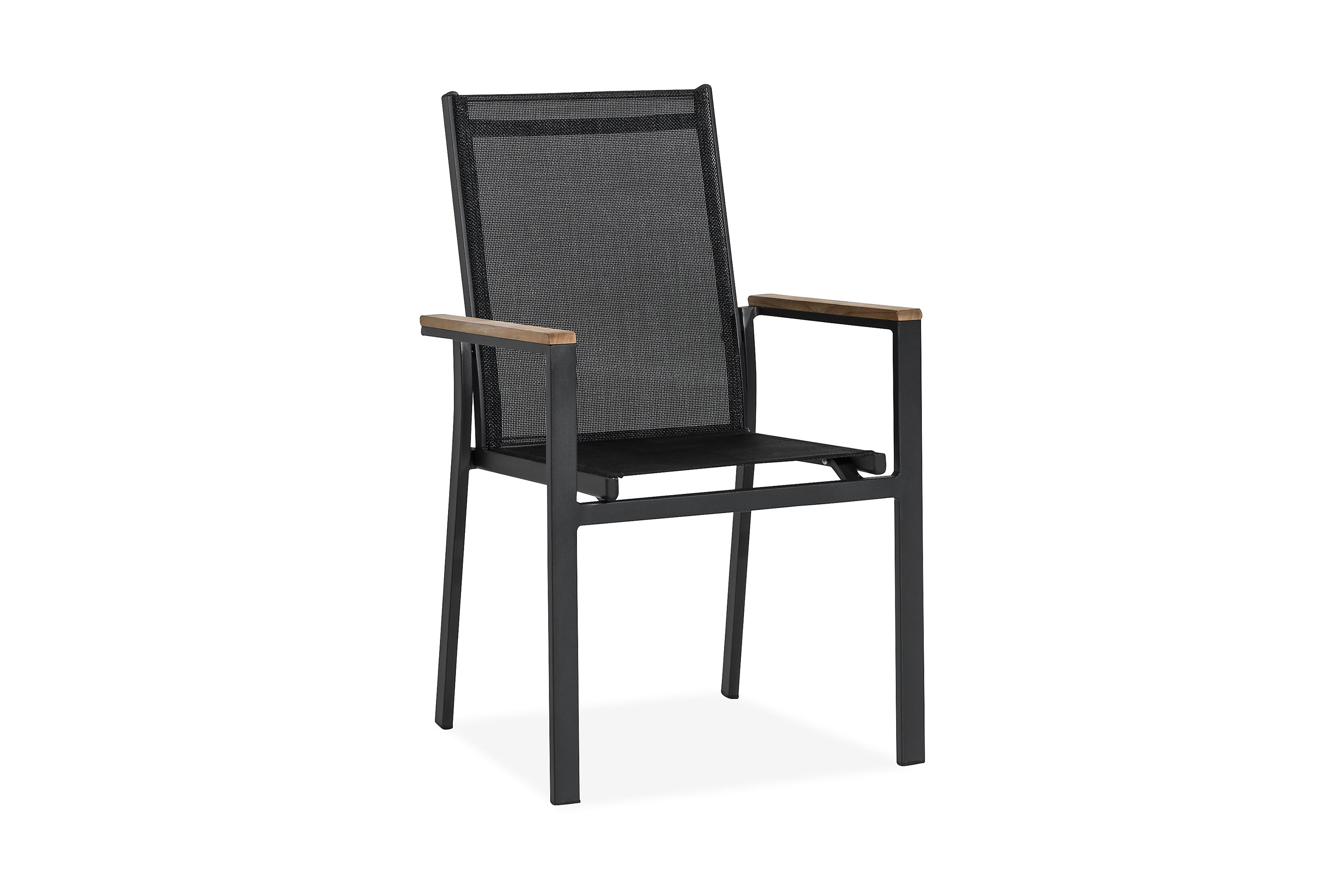 Stapelstol Utomhus Las Vegas Svart/Teak