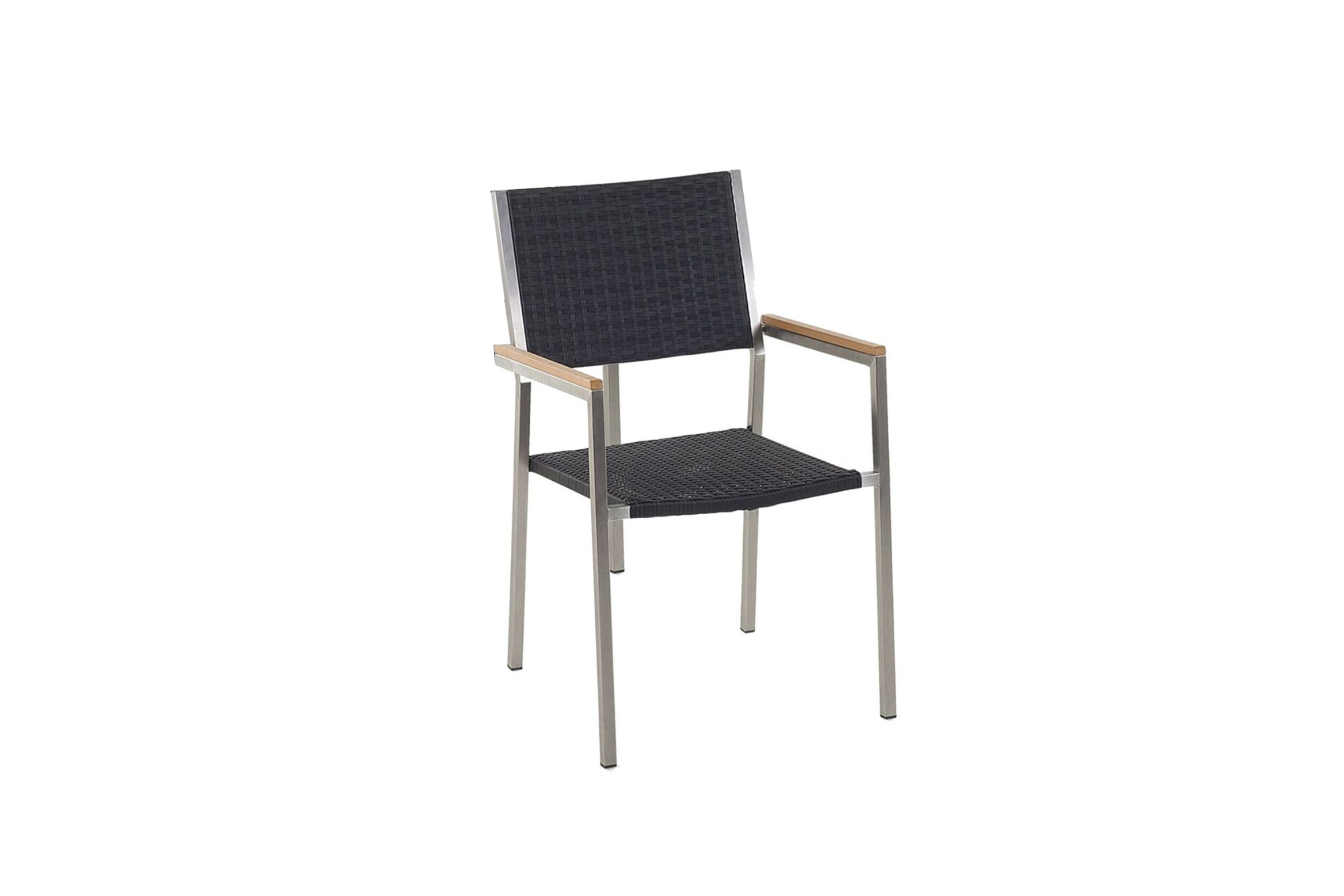 Karmstol Utomhus Bacoli 4 st Svart/Silver