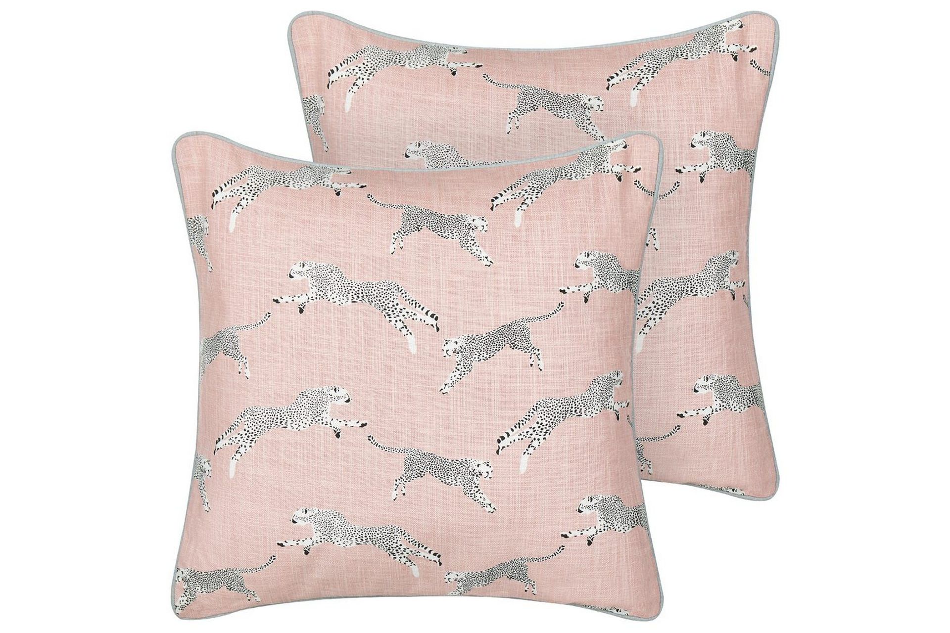 Prydnadskuddar Arales set om 2 Rosa/vit/svart/grå, Fyrkantig - Rosa/vit/svart/grå, Fyrkantig