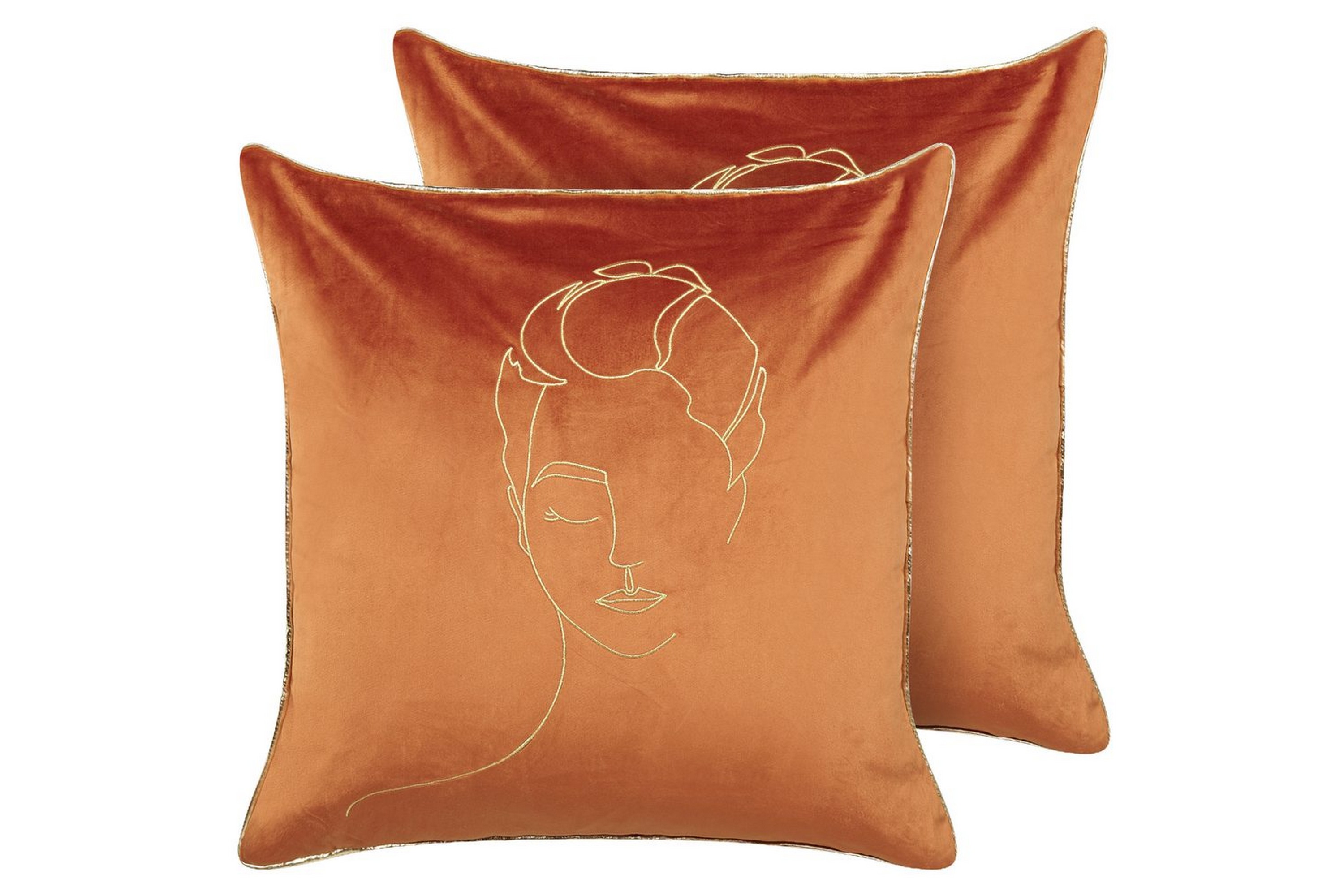 Prydnadskuddar Crocus set om 2 Orange/guld Orange/guld