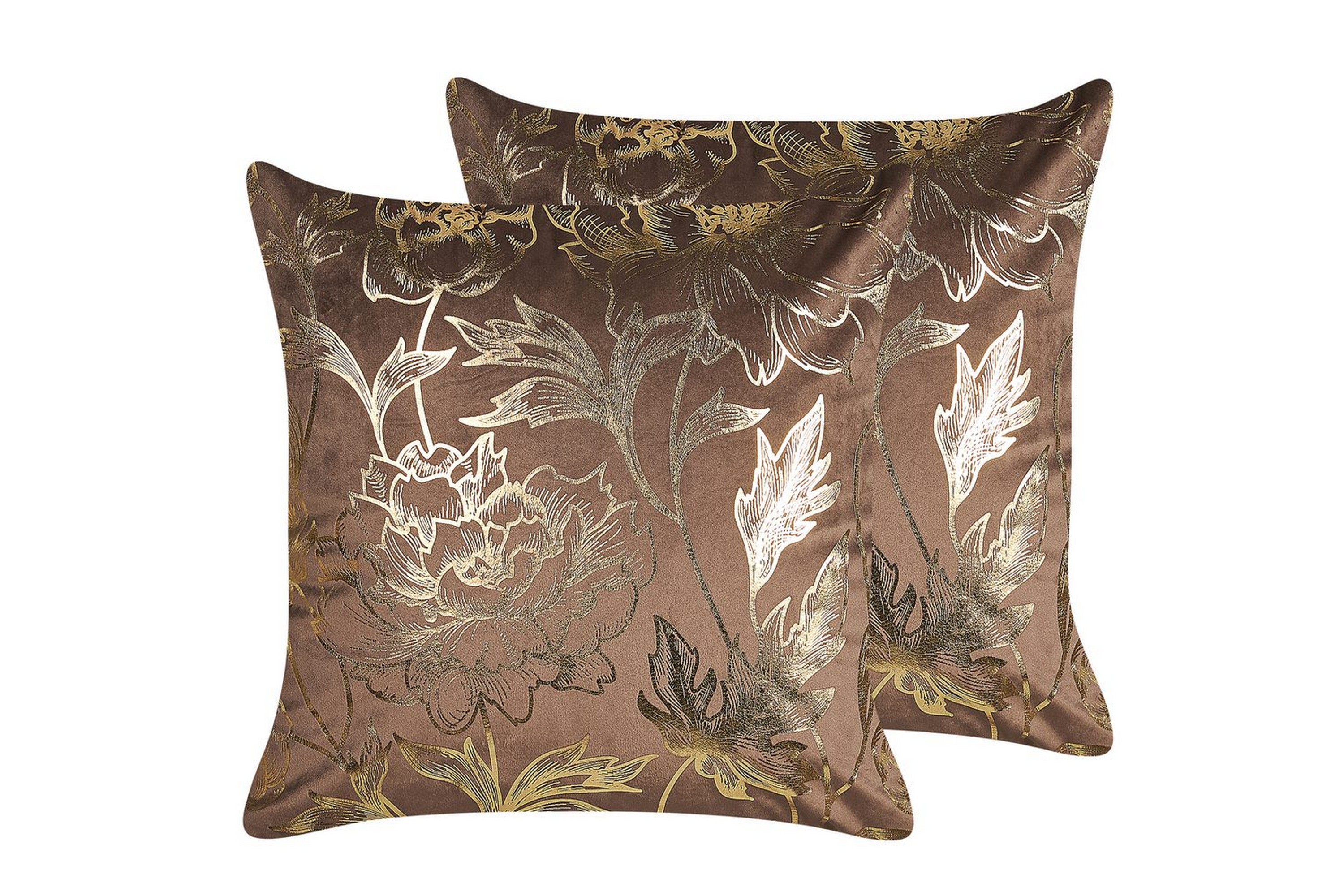 Prydnadskuddar Daffodil set om 2 Brun/Guld Brun/Guld