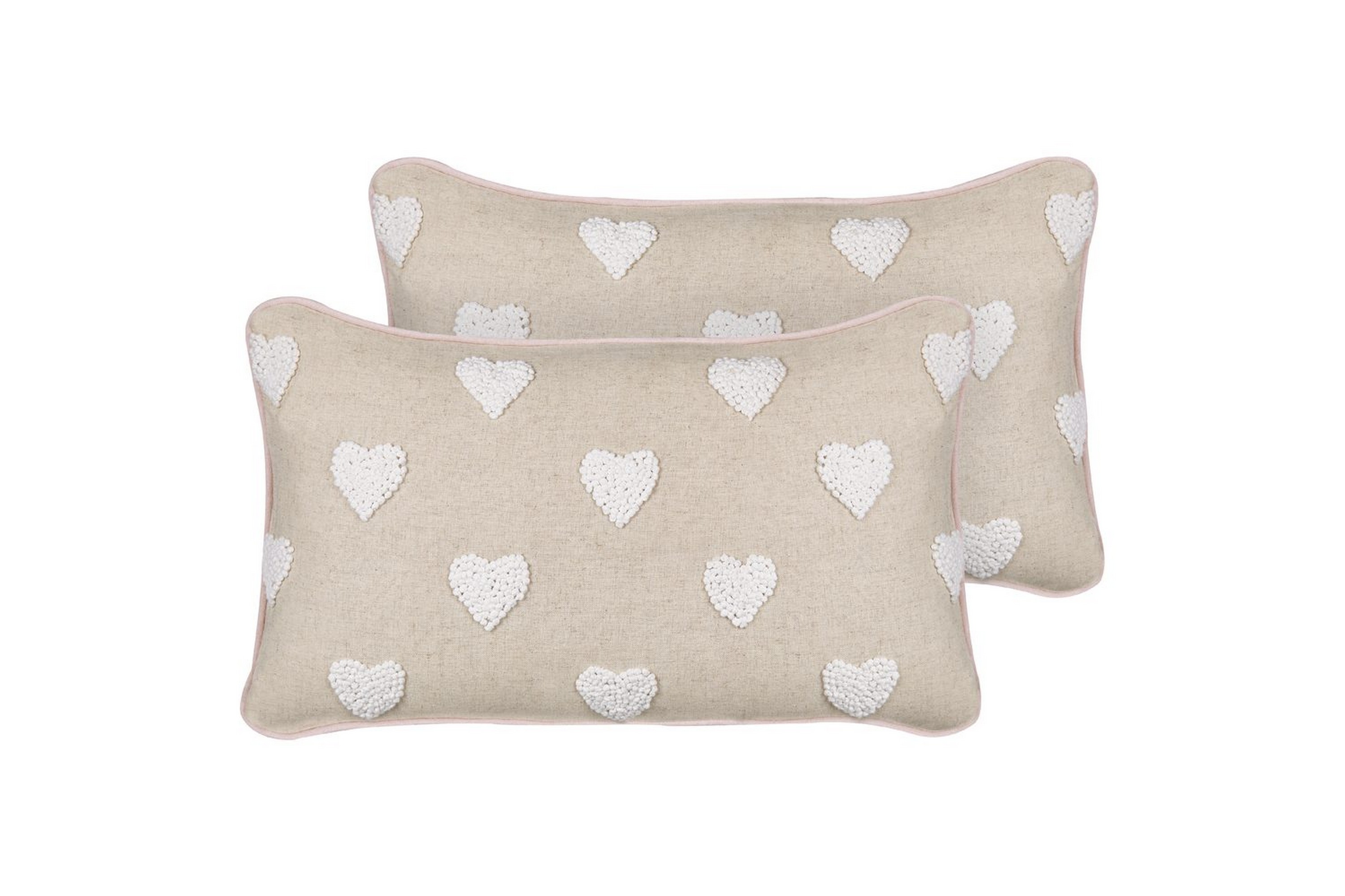 Prydnadskuddar Gazania set om 2 Beige/vit, Rektangulär Beige/vit, Rektangulär