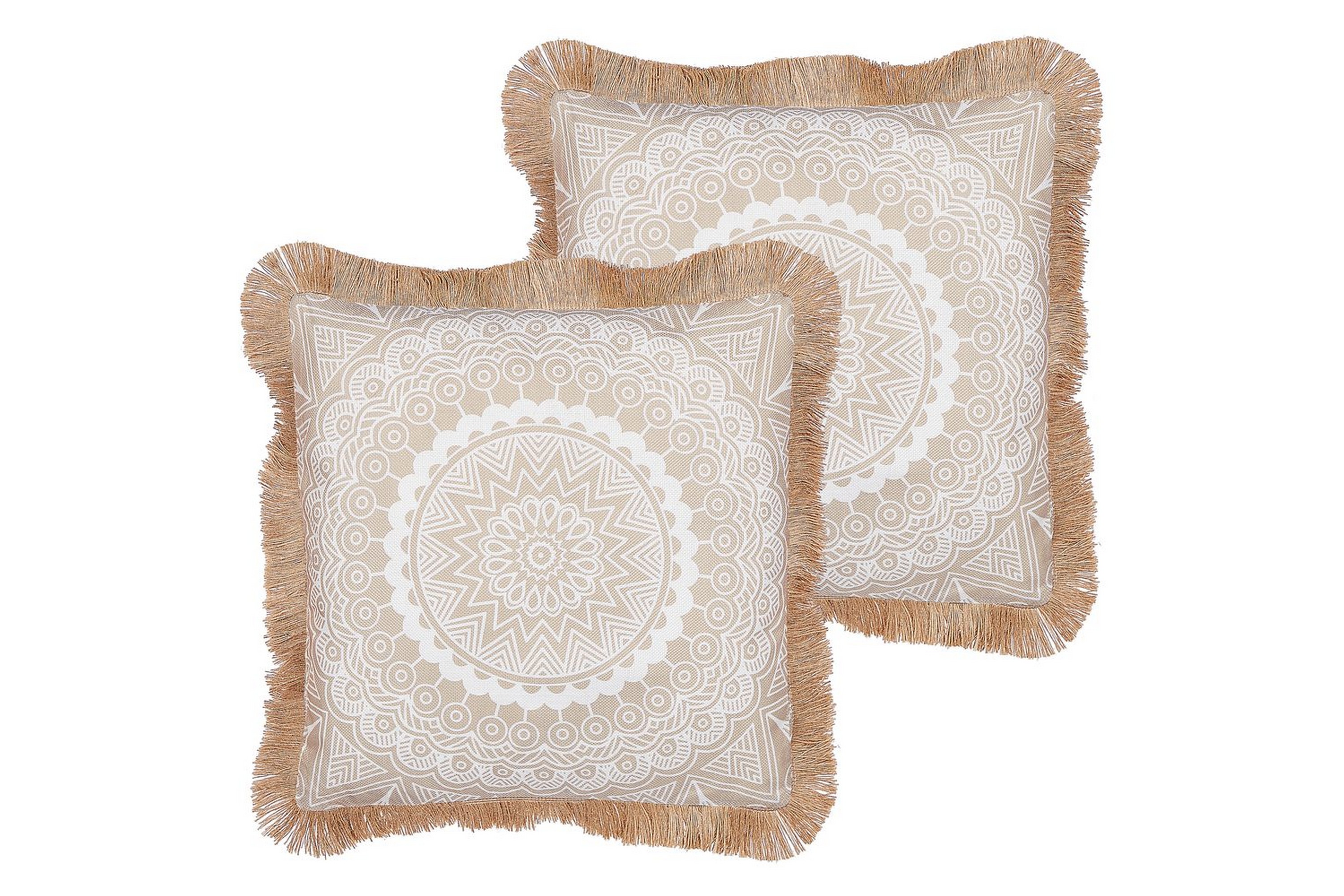 Prydnadskuddar Geranium set om 2 Beige/vit Beige/vit