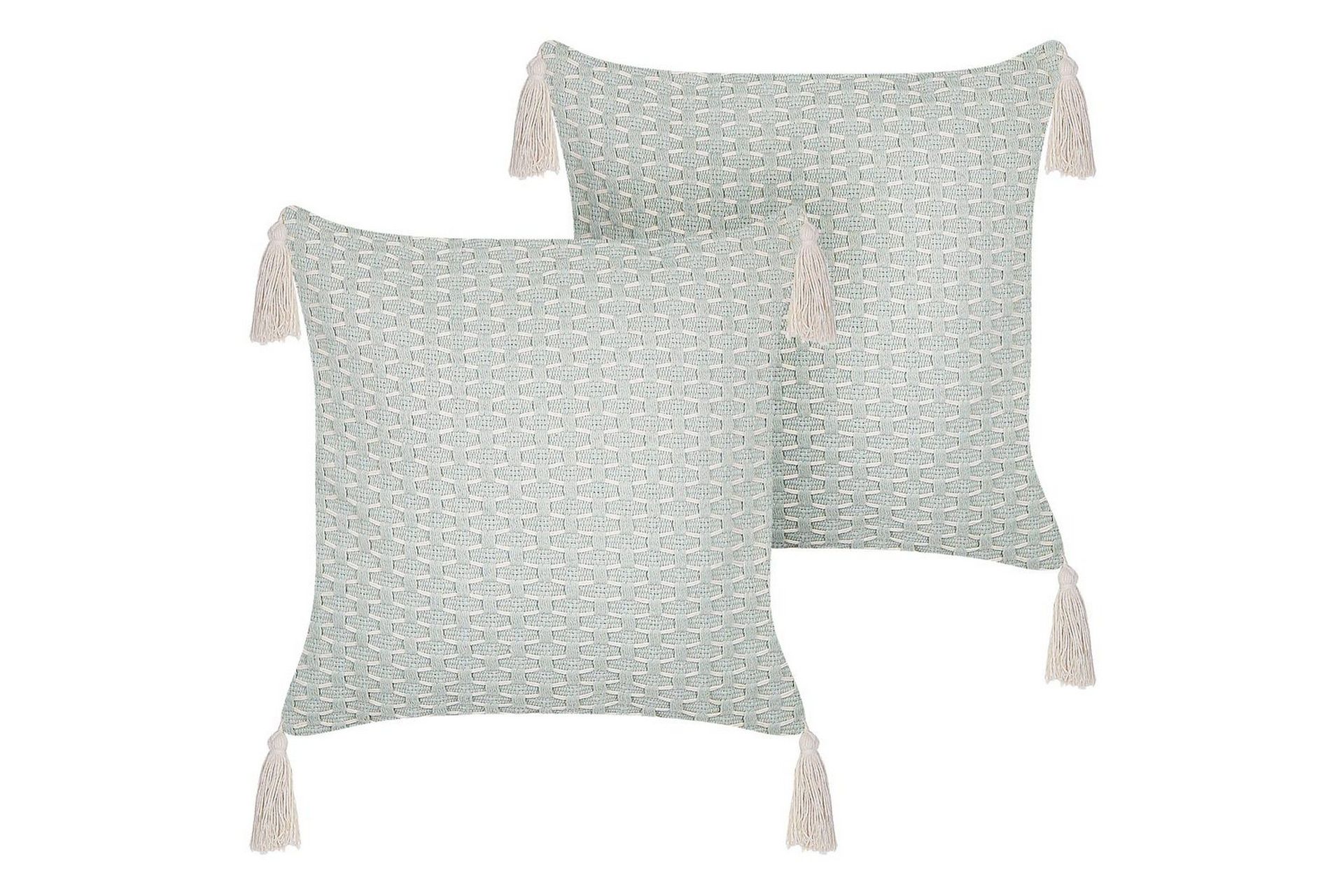 Prydnadskuddar Hakone set om 2 Grön/beige, Fyrkantig - Grön/beige, Fyrkantig