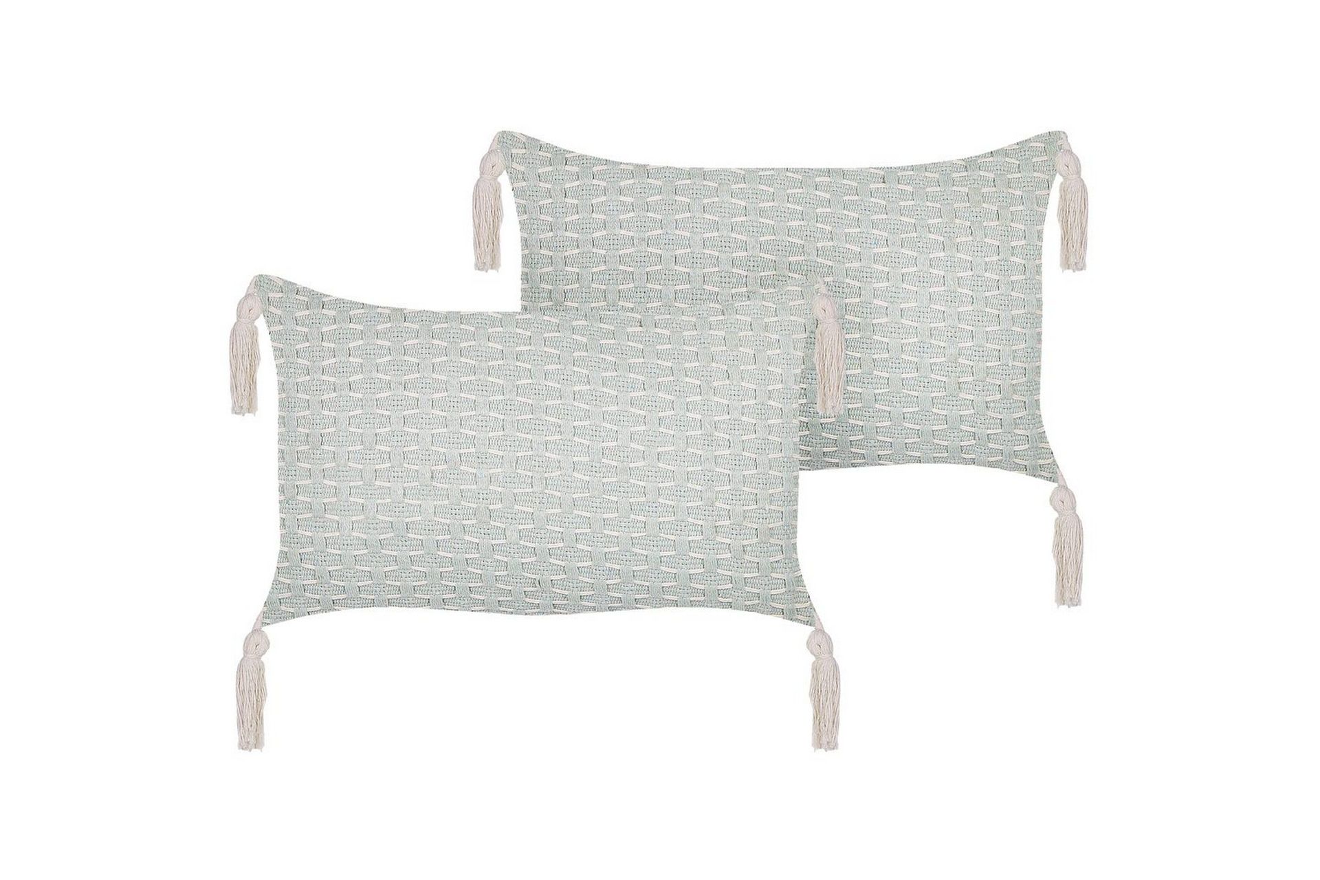 Prydnadskuddar Hakone set om 2 Grön/beige, Rektangulär - Grön/beige, Rektangulär
